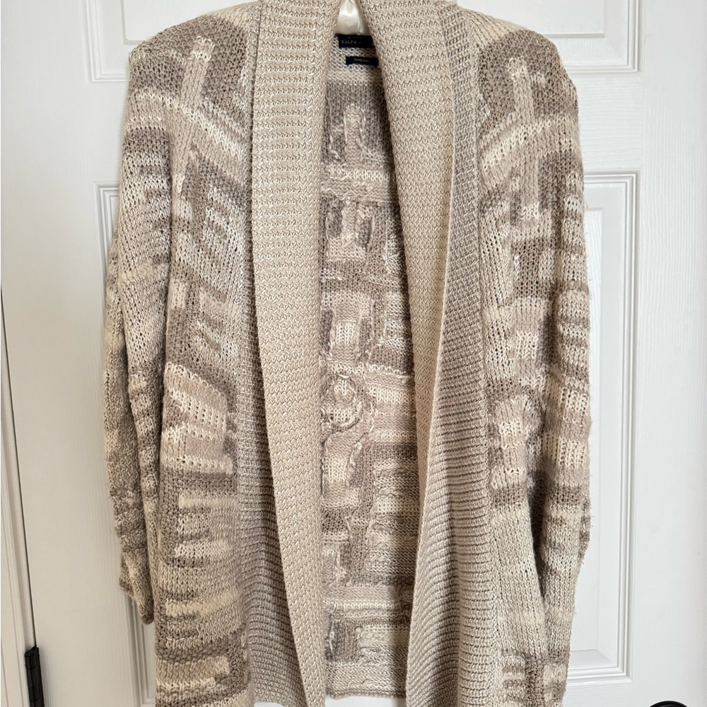 Ralph Lauren Beige Patterned Cardigan